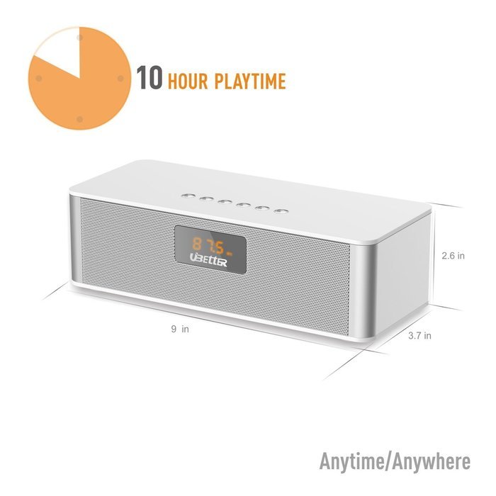 Bluetooth Speakers, Ubetter Portable Wireless Speaker, FM Radio & LCD Display, High-Definition Sound Quality made... N9