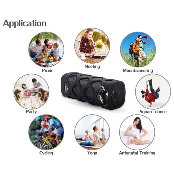 Ecandy Portable NFC Waterproof Super Bass Resonance Bluetooth Wireless Speaker With Power Bank Bluetooth CSR 4.0... N5