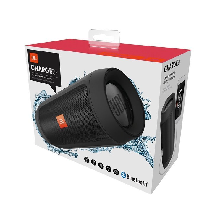 JBL Charge 2+ Splashproof Portable Bluetooth Speaker (Black) N12