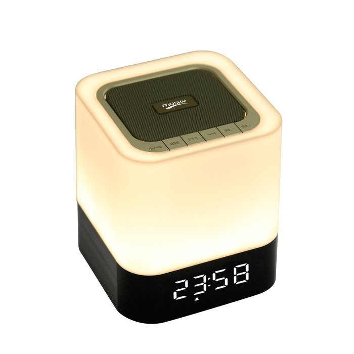 Portable Bluetooth Speaker + LED Night Light Lamp, with LED Display, Handsfree Speakerphone, Alarm Clock, Micro...
