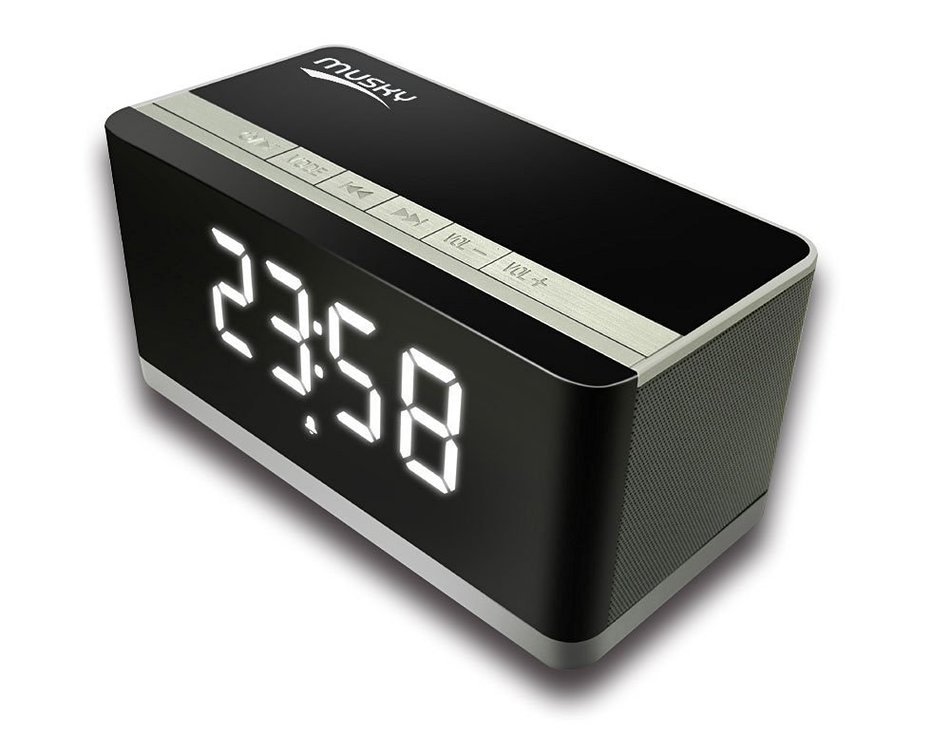 Portable Bluetooth Speaker + LED Night Light Lamp, with LED Display, Handsfree Speakerphone, Alarm Clock, Micro... N7
