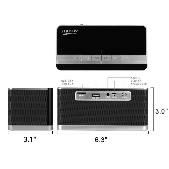 Portable Bluetooth Speaker + LED Night Light Lamp, with LED Display, Handsfree Speakerphone, Alarm Clock, Micro... N9