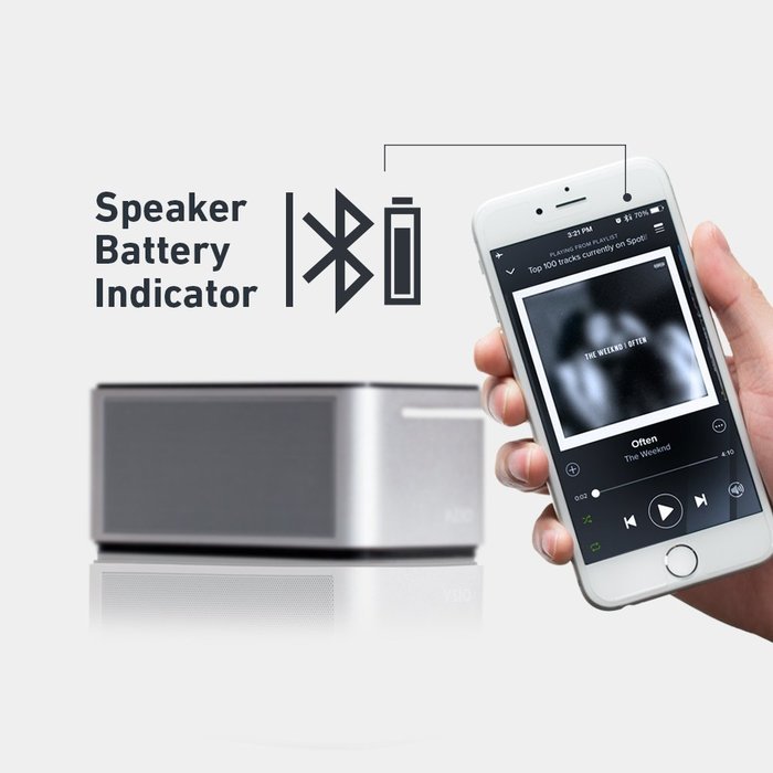 Azio OPAL Bluetooth Speaker with aptX, aluminum unibody, iOS Battery Indicator, Built-in mic, and Line-in. N6