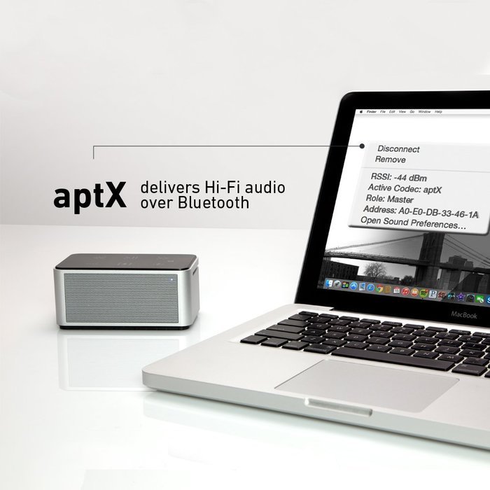 Azio OPAL Bluetooth Speaker with aptX, aluminum unibody, iOS Battery Indicator, Built-in mic, and Line-in. N7
