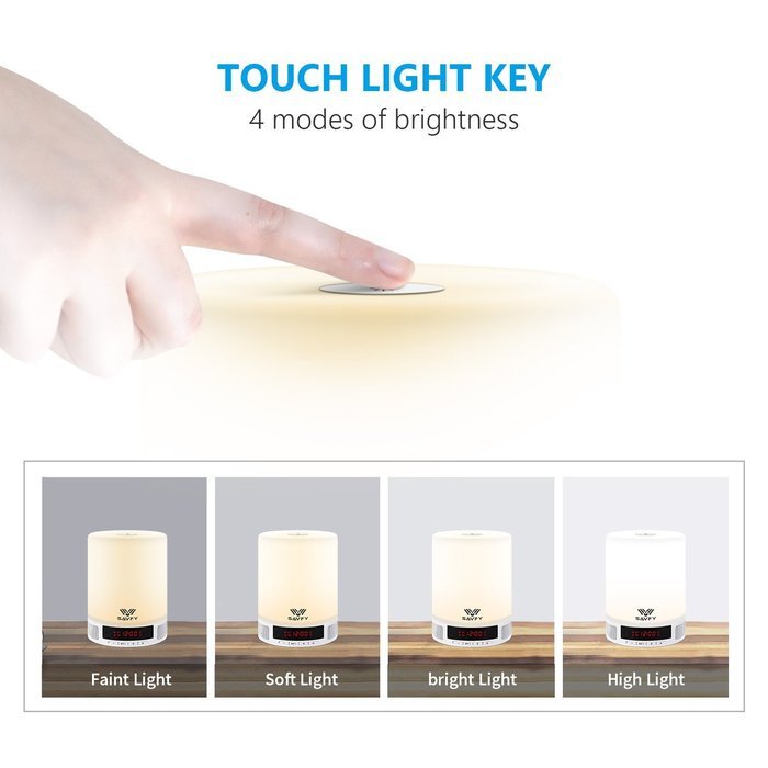LED Bluetooth Speaker, SAVFY Portable Wireless Speakers with LED Table Lamp, Alarm Clock, Hands-Free Speakerphone... N7