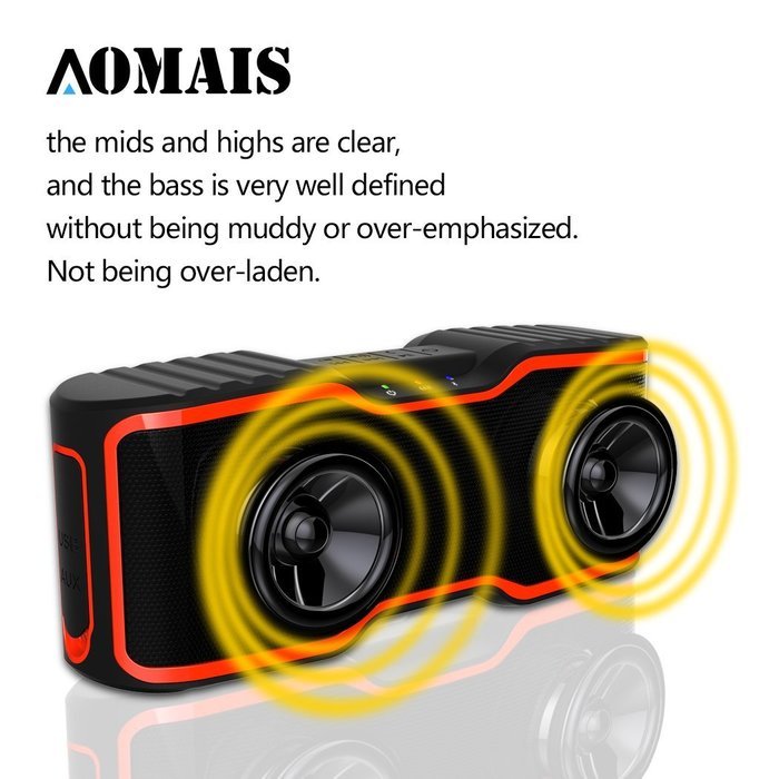 AOMAIS Wireless Bluetooth Speakers,IPX7 Waterproof Portable Outdoor/Shower Stereo Sound Speaker with Bass for... N2