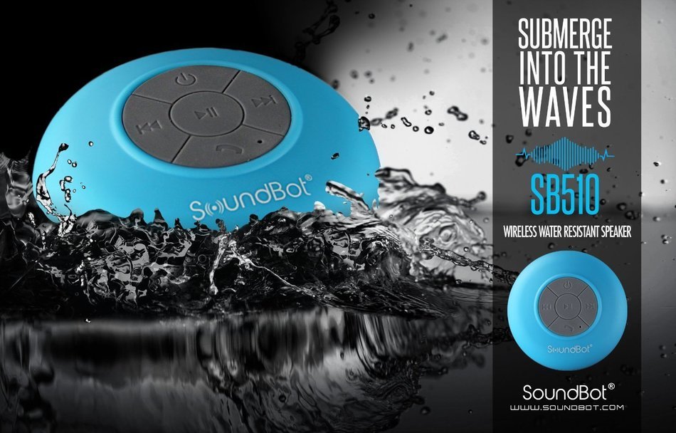 SoundBot&reg; SB510 HD Water Resistant Bluetooth Wireless Shower Speaker, Hands-Free Portable Speakerphone w/ 6Hrs... N2