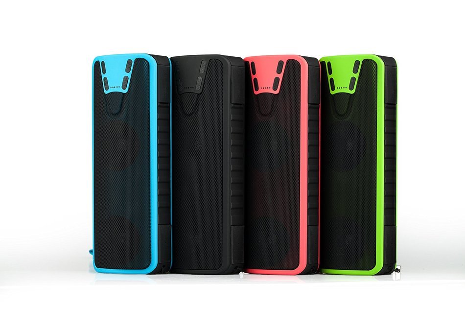 Pacuwi Stereo Wireless Bluetooth Speaker With 4000 mAh Power Bank, Flashlight, Works for PC,iPhone, iPad Mini,... N10
