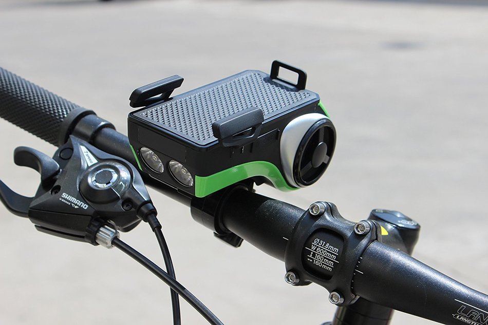 Bikonnect All(10)-In-1 Bike Speaker - Phone Mount Bluetooth Phone Answering Audio MP3 Player Phone Charger Bicycle...