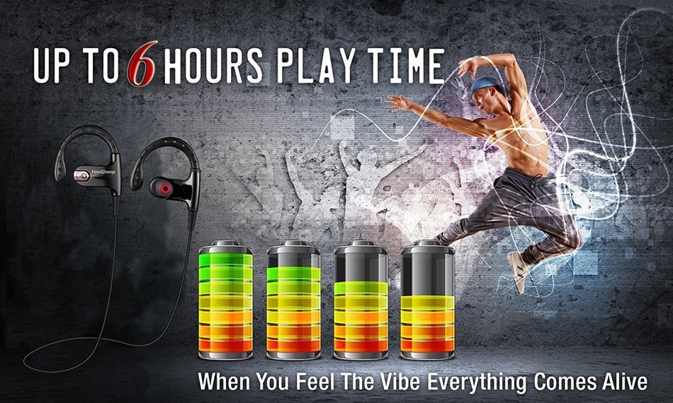 Bluetooth Headphones Sport,Honshoop Bluetooth 4.1 Earphones True HD Stereo Sound Super Bass Noise Cancelling Headsets... N14