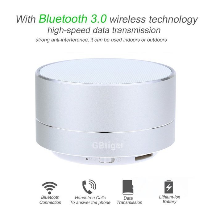 GBtiger Portable Wireless Bluetooth 3.0 Speaker Stereo SoundBox with Hands-free Microphone/ TF Card Music Playing... N13