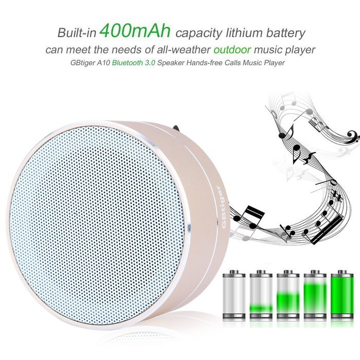 GBtiger Portable Wireless Bluetooth 3.0 Speaker Stereo SoundBox with Hands-free Microphone/ TF Card Music Playing... N23