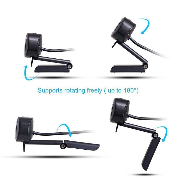 Ausdom AF225 1080P Built-in Microphone Video Webcam USB Clip-on Automatic Focusing Web Cam with LED Night Version... N3