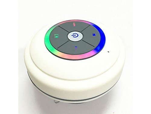 Bluetooth Shower Speaker With Fm Radio, Built In Mic And LED Mood Light - White