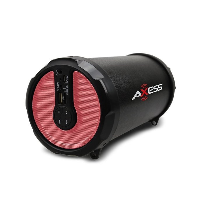 AXESS SPBT1030RD 2.1 Indoor/Outdoor Hi-Fi Bluetooth Speaker with 3" Bass and Built-In Rechargeable Battery, Red N8