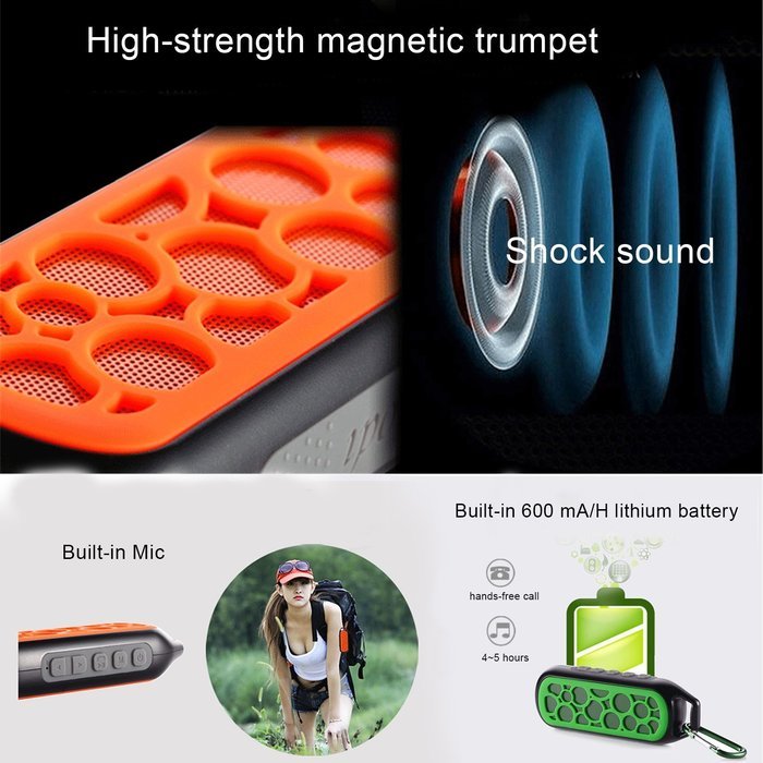 Your Exclusive Portable Wireless Bluetooth Speaker Outdoor Sport Mini Shower Waterproof Shockproof Bluetooth Speakers... N5
