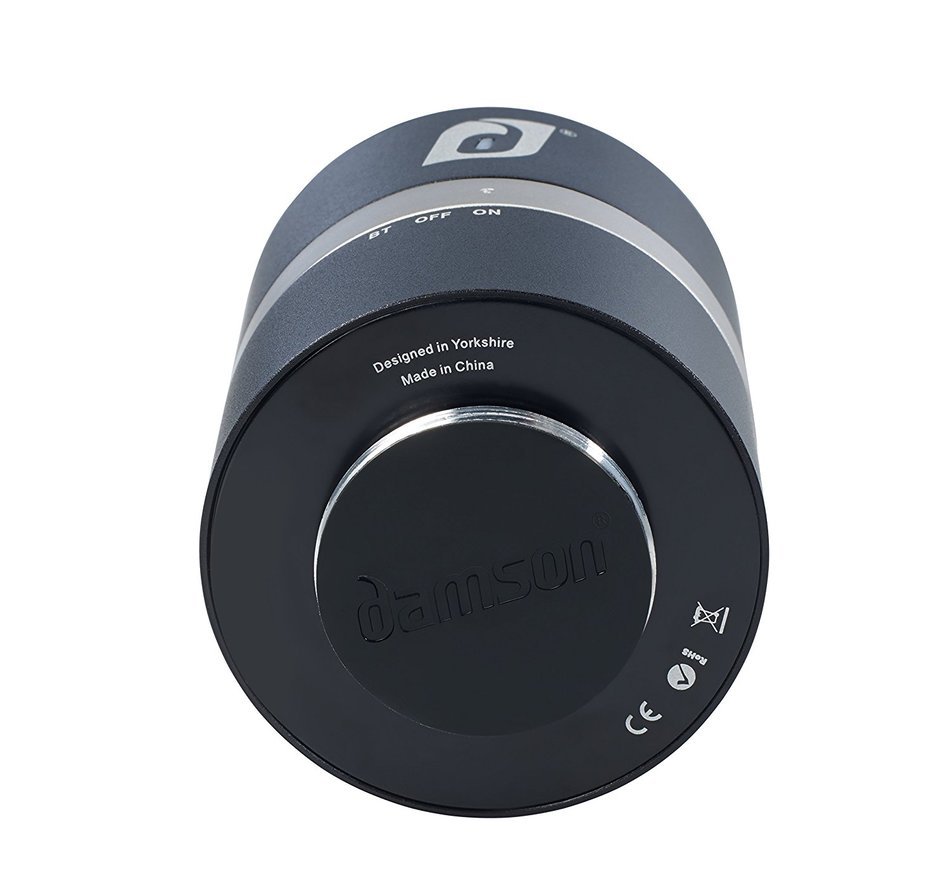 Damson Audio Twist Portable Wireless Bluetooth Speaker Lightweight Aluminum Construction - Black N4