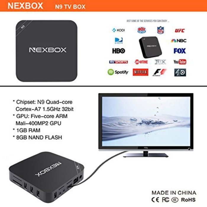 ESHOWEE RK3329 Quad Core 4K NEXBOX N9 Android 4.4 Kodi Support Wifi Smart TV Box US Plug N4