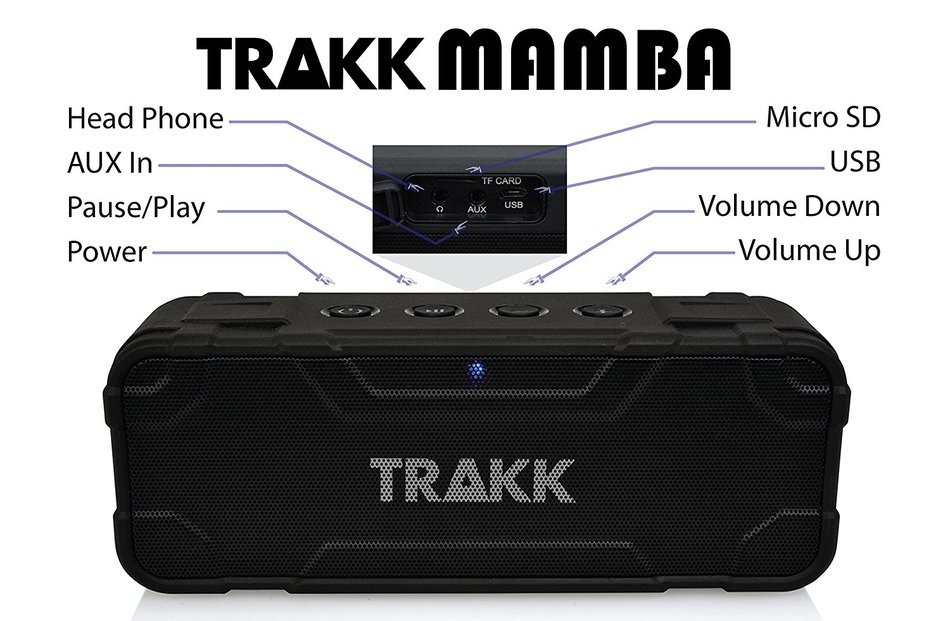 TRAKK MAMBA New Model 30W of Power Portable Wireless Waterproof Rugged Shockproof Bluetooth Speaker with Built... N6