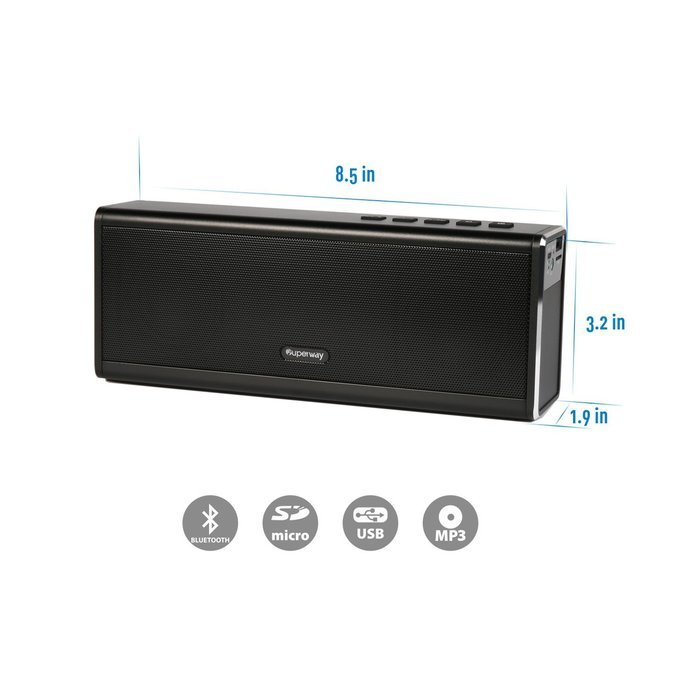 Superway Portable Wireless Bluetooth Speaker, 20W Powerful Sound with Enhanced Bass, 4000mah Battery, and Built-in... N11