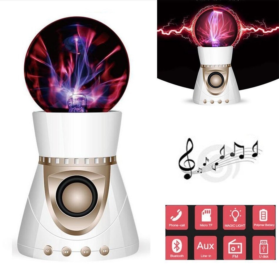 Electrostatic Plasma Ball Bluetooth Speaker GerTong Magic Light Touch Wireless 3D Stereo Subwoofer Creativity...