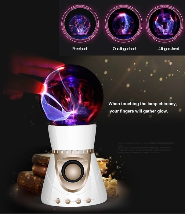 Electrostatic Plasma Ball Bluetooth Speaker GerTong Magic Light Touch Wireless 3D Stereo Subwoofer Creativity... N3