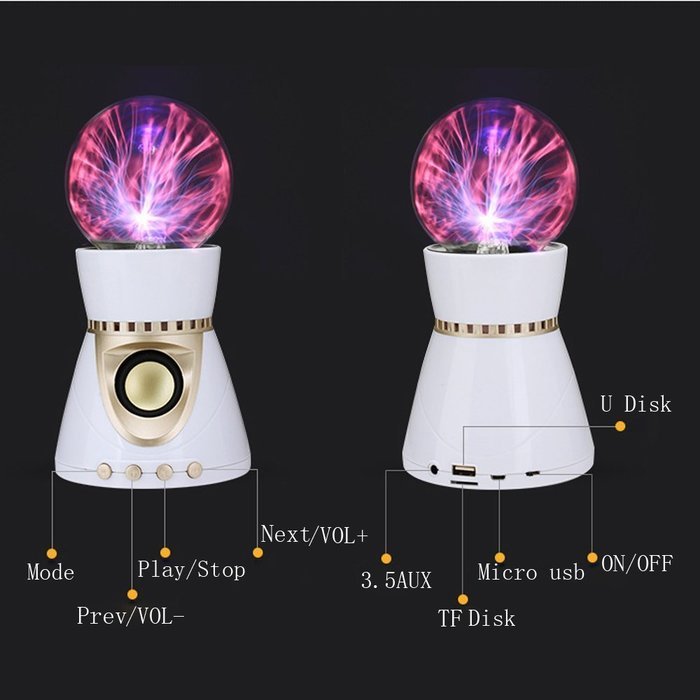 Electrostatic Plasma Ball Bluetooth Speaker GerTong Magic Light Touch Wireless 3D Stereo Subwoofer Creativity... N4