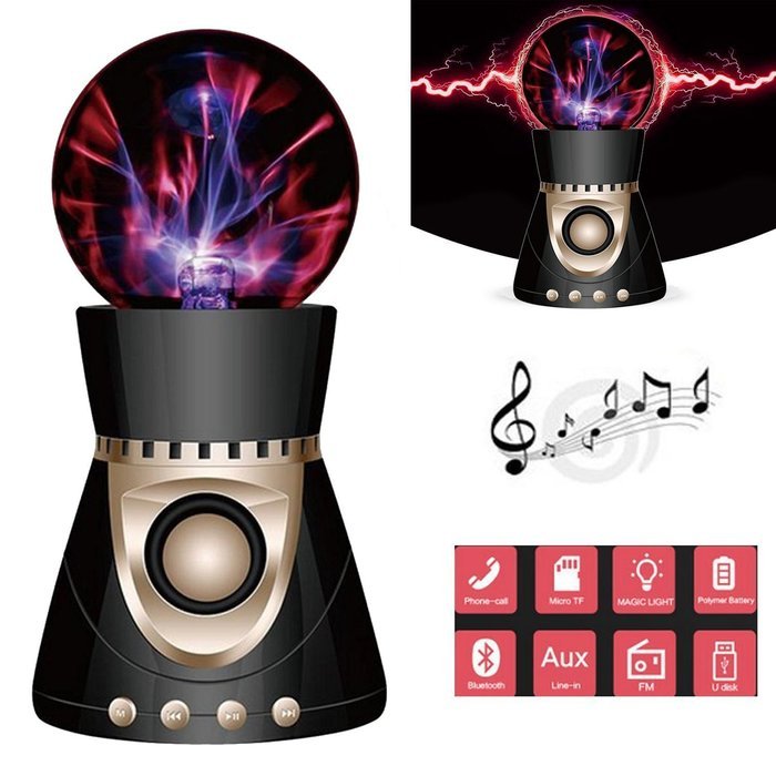 Electrostatic Plasma Ball Bluetooth Speaker GerTong Magic Light Touch Wireless 3D Stereo Subwoofer Creativity... N7
