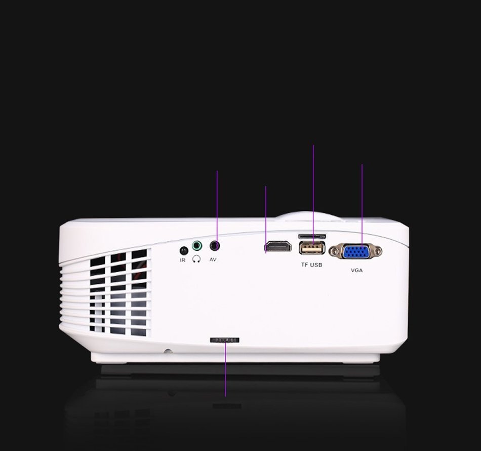 BT-Tech 1000 Lumens HD 800*480P (DVD Quality) Portable LED Projection Multimedia Home Theatre Projector, HDMI... N2