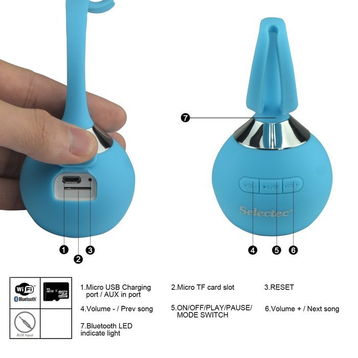 Selectec Sports Bluetooth Speaker sd Card Reader Multi-function Ultra Portable Mini Speaker for iphone 6/6s, iphone... N5