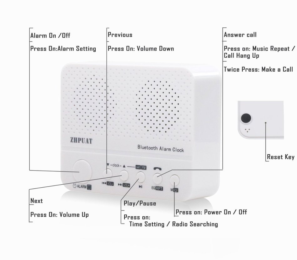 DOITOP Protable Wireless Bluetooth Speaker, With Desktop Digital Alarm Clock LED Time Display FM Radio with LED... N4