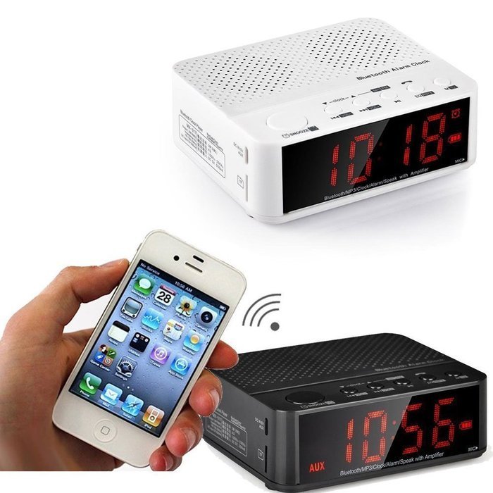 DOITOP Protable Wireless Bluetooth Speaker, With Desktop Digital Alarm Clock LED Time Display FM Radio with LED... N6