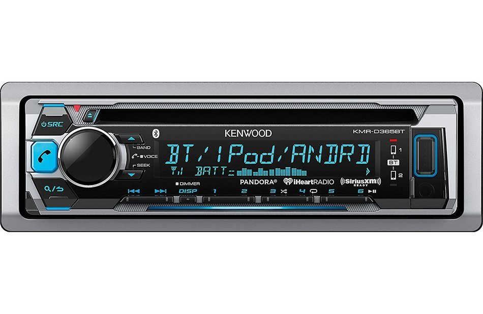 KMR-D365BT Kenwood Marine Boat Bluetooth CD MP3 Player USB iPod iPhone Input Pandora AM/FM Receiver 4 x 6.5" Waterproof... N9