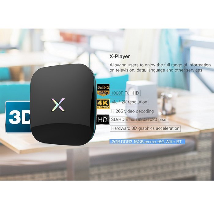 KOLOF Amlogic S912 X Player OTT Smart TV Box 2G 16G Android 6.0 KODI 17.0 Octa Core N3