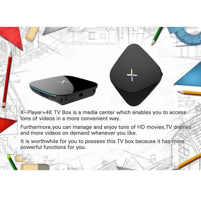 KOLOF Amlogic S912 X Player OTT Smart TV Box 2G 16G Android 6.0 KODI 17.0 Octa Core N4