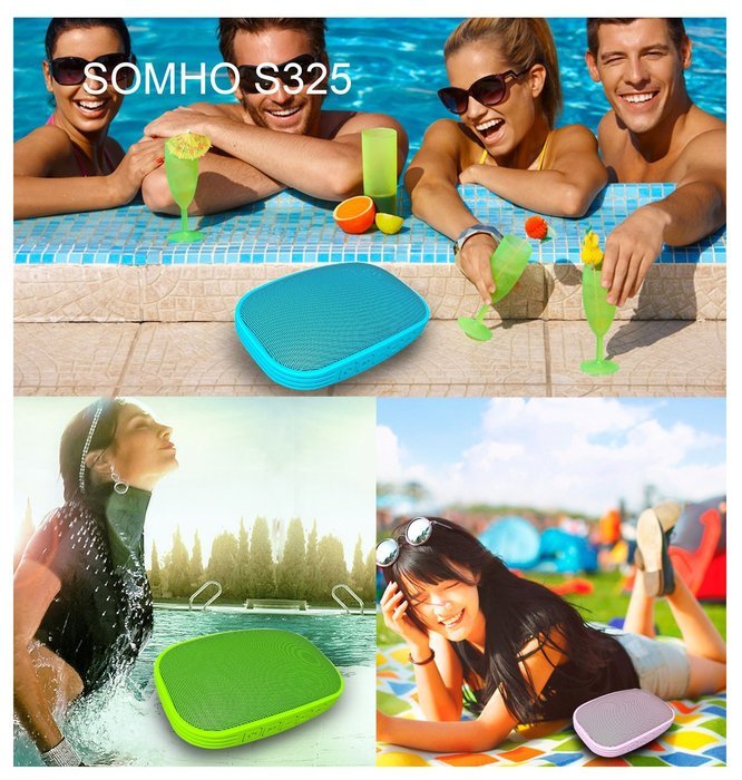 HLS S325 Portable Bluetooth Speaker Mini Wireless Outdoor & Shower Waterproof Speakers with 5W Driver, Mic, FM... N4