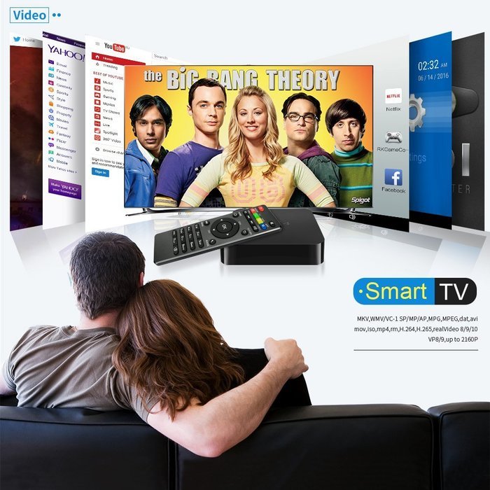 YUNTAB MX4 Android 4K TV BOX RK3229 Quad Core CPU 1G/8G WIFI HDMI With Xbmc Kodi H.265 Video DLAN Miracast Video... N7