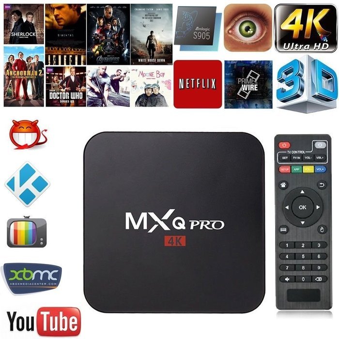 AXN&reg; MXQ Pro Android TV Box Android 6.0 Amlogic s905x Kodi Fully Loaded 4K Ultimate HD Quad Core Smart Box 1G/... N2