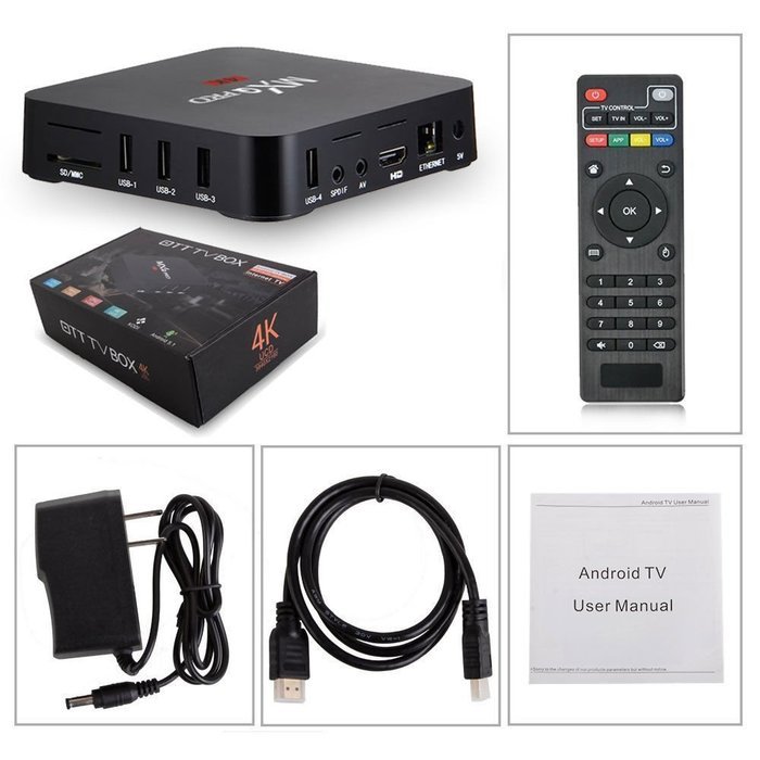 AXN&reg; MXQ Pro Android TV Box Android 6.0 Amlogic s905x Kodi Fully Loaded 4K Ultimate HD Quad Core Smart Box 1G/... N6