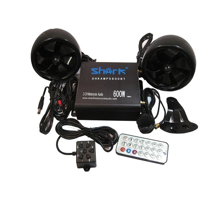 Shark SHKAMP5800BT6800 600 watt Bluetooth motorcycle marine audio system w/ 3.5 speakers + wired / wireless remote...