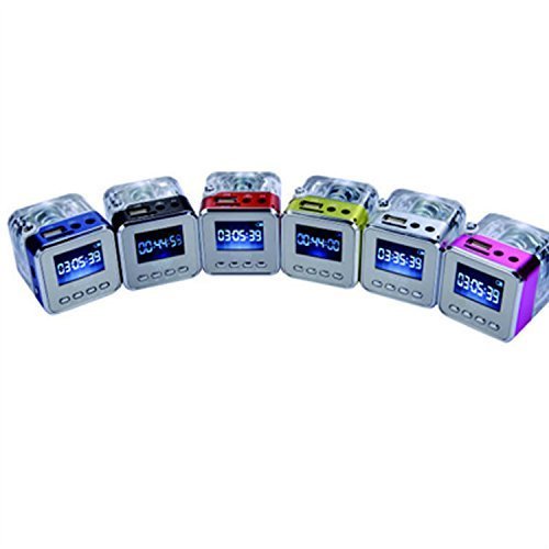 iwish TT029 Portable Mini Digital Speaker Crystal Colorful Flashing LED Light USB Flash Drive and Micro TF Card... N2