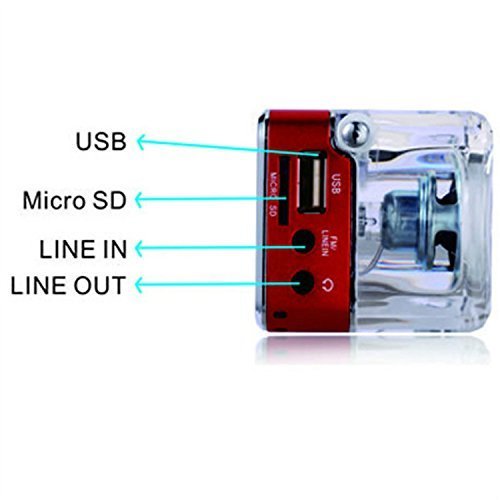 iwish TT029 Portable Mini Digital Speaker Crystal Colorful Flashing LED Light USB Flash Drive and Micro TF Card... N6