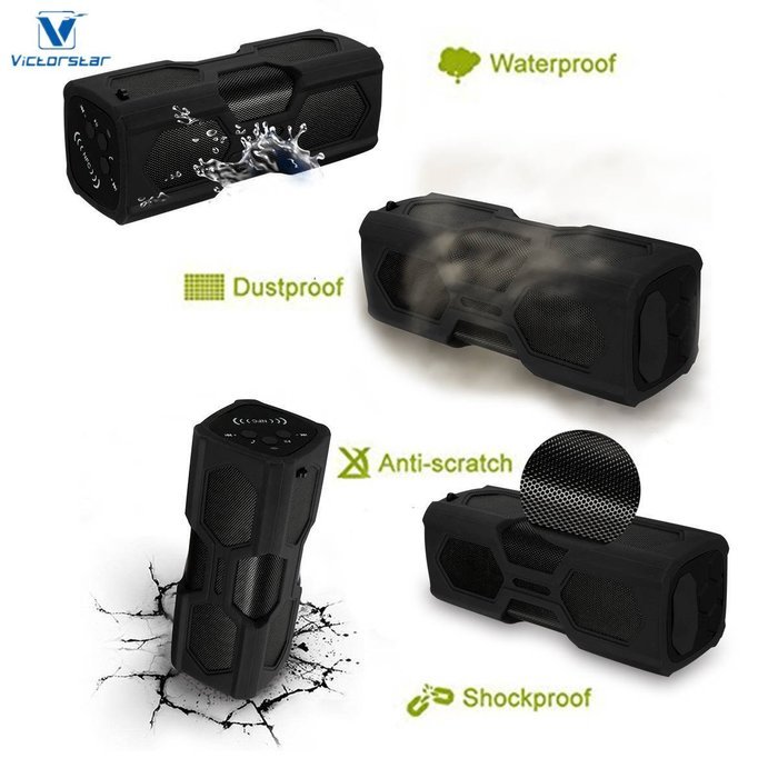 VICTORSTAR@ Waterproof Sport Speaker /Bluetooth CSR 4.0 with NFC /3600mah Rechargeable Battery 12 Playing Hours... N24