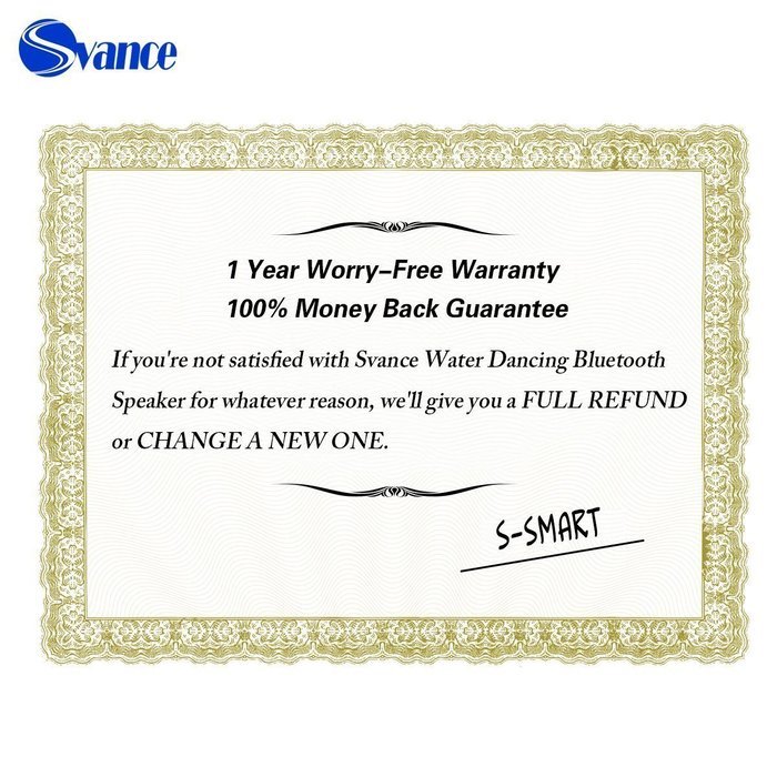 Svance Dancing Water Speaker Portable Wireless Bluetooth Speaker Powerful Stereo Sound and LED Light Show Music... N8