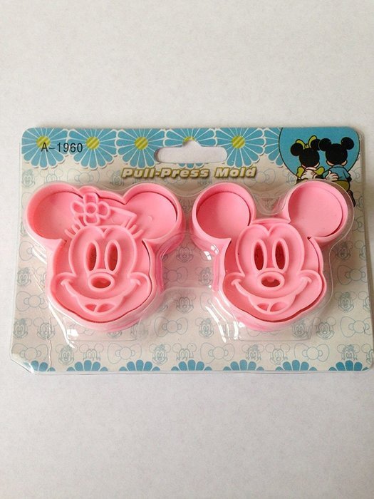 1 X niceeshop(TM) 1Set(2Pcs)-Cute Mickey/ Minnie Mouse Decorating Cookie Cutter-Pink N4