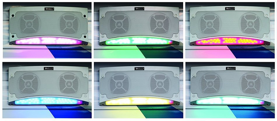 KING RVM2001 Premium Bluetooth Outdoor Speaker with Multi-Color LED Light and App Control - Black N2