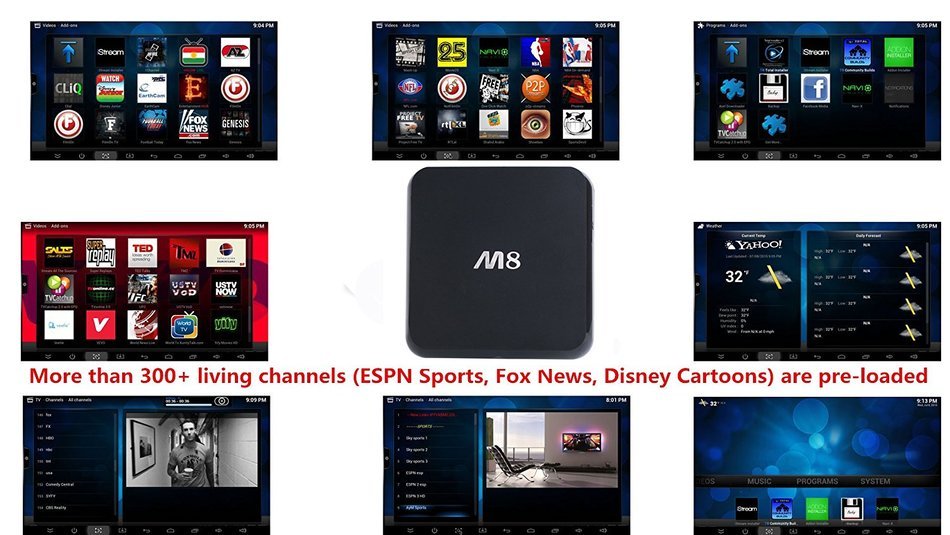 RealVision&reg;M8 Smart Tv BOX Android Support Airplay Miracast Fly Air Mouse Keyboard Pre-installed Kodi/ Xbmc 1080phd... N4