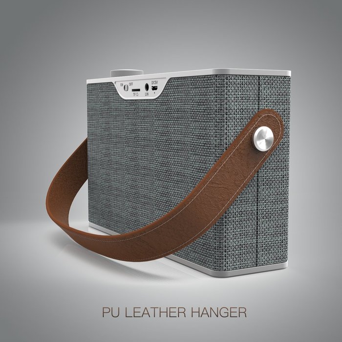 Monstercube Fabric Covered Bluetooth 4.1 Speaker with Leather Strap, 10W Output Power with Enhanced Bass, 3000mAh... N8