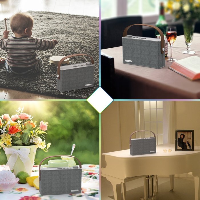 Monstercube Fabric Covered Bluetooth 4.1 Speaker with Leather Strap, 10W Output Power with Enhanced Bass, 3000mAh... N9