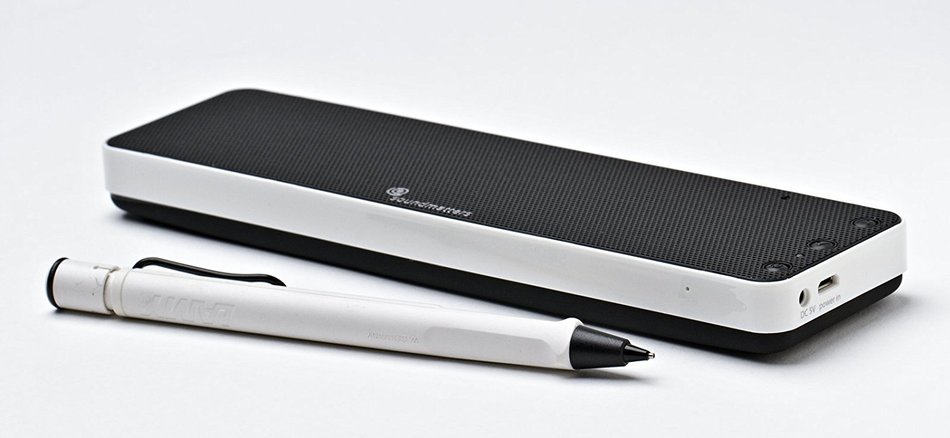 Soundmatters foxL DASH7 Wireless Stereo Hi-Fi Bluetooth Sound Bar and Speakerphone, Red N5